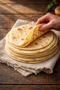 stack of discarded sourdough tortilla shells