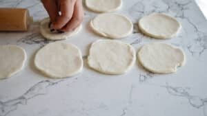 cut the sourdough dough into 6 equal pieces