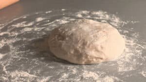 sourdough on floured surface