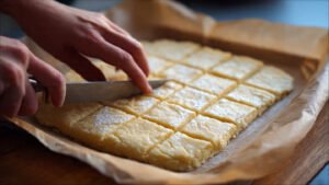 peel off the top layer of parchment paper
