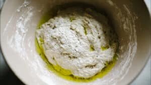 sourdough discard olive oil and sea salt mix