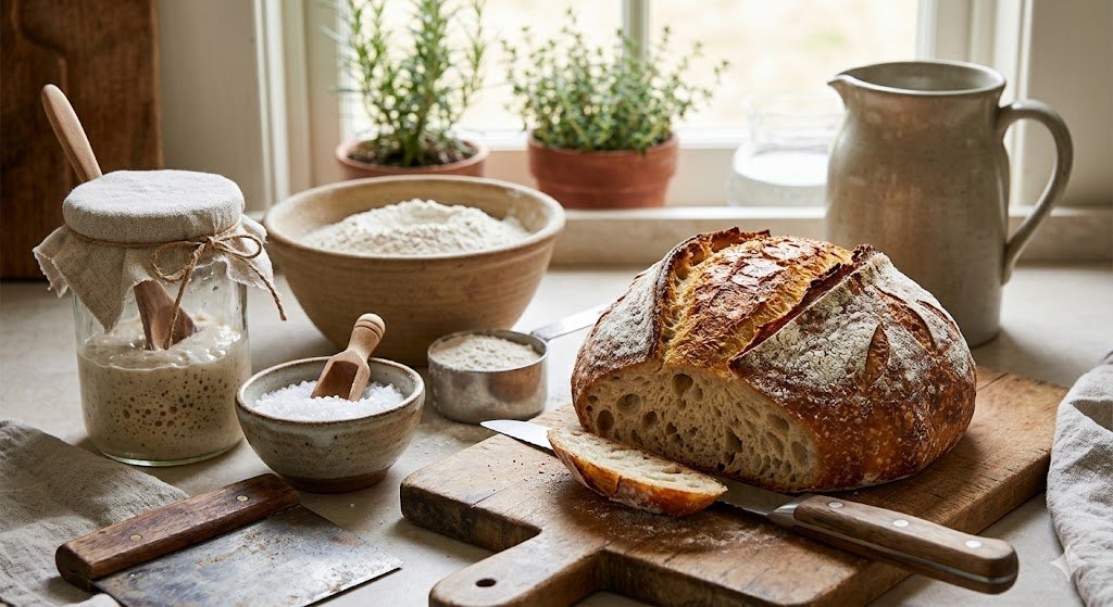 Sourdough bread recipe with starter no yeast fresh from the oven