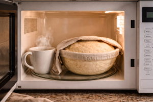 Sourdough dough proofing in microwave