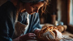 woman eating sourdough bread for weight loss