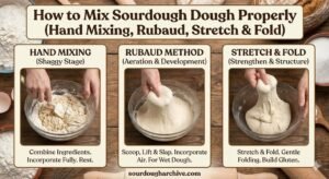how to mix sourdough dough properly.