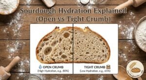 sourdough hydration explained open vs tight crumb