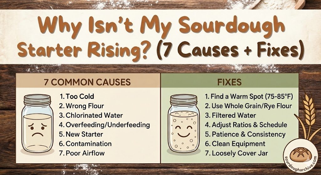 why is my sourdough starter not rising 7 causes and fixes
