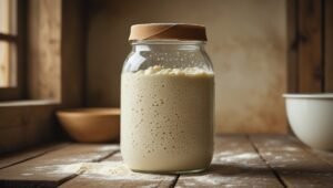 gluten free sourdough starter in a jar