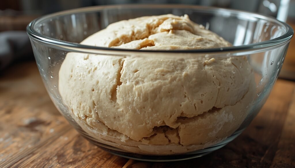 bulk fermentation in clear bowl