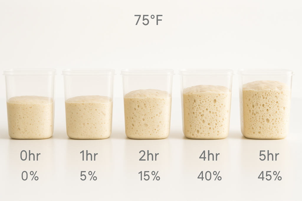 Bulk Fermentation Chart at 75°F