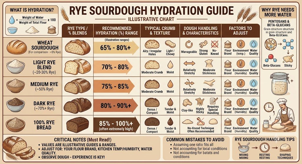 rye sourdough hydration chart