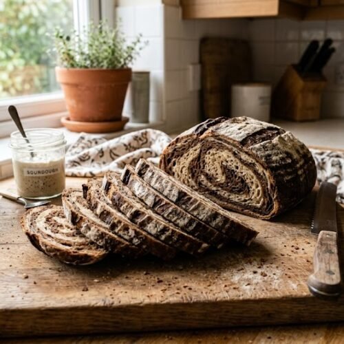 marbled rye sourdough bread