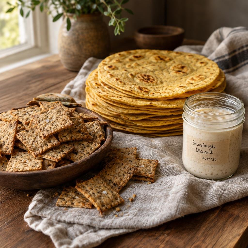 Sourdough discard crackers and tortillas