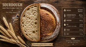 Sourdough nutrition guide covering macros, fiber, and digestive benefits